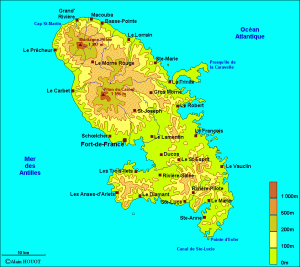 carte de la martinique et ses iles