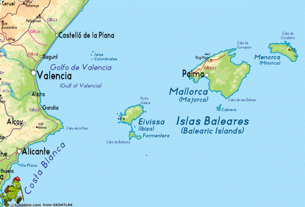 les baléares carte