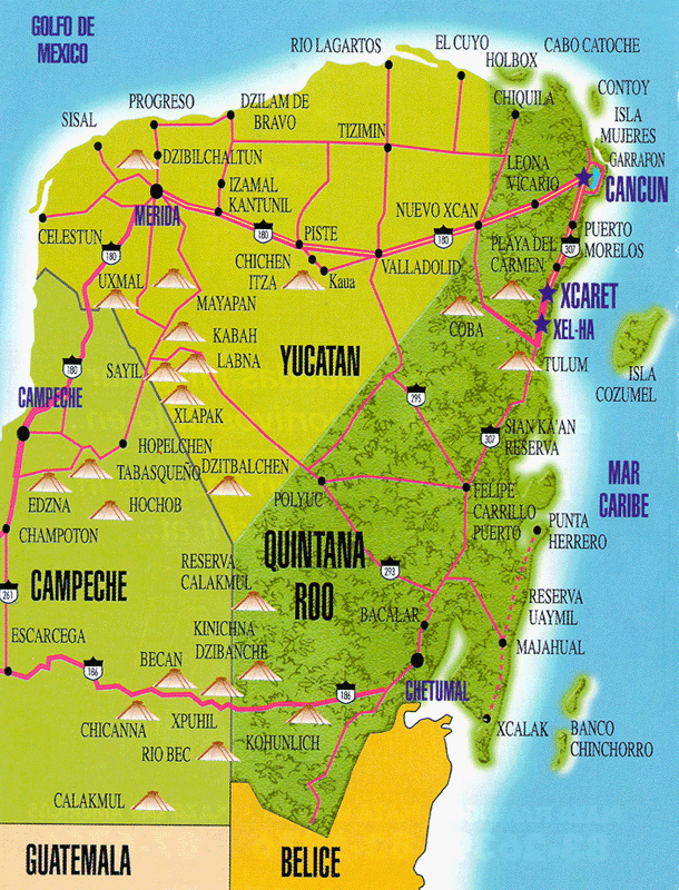 yucatan carte géographique