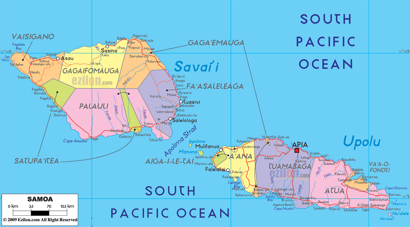 iles samoa americaines carte du monde